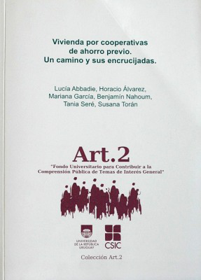 Vivienda por cooperativas de ahorro previo : un camino y sus encrucijadas