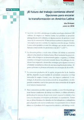 ¡El futuro del trabajo comienza ahora! : opciones para encarar la transformación en América Latina