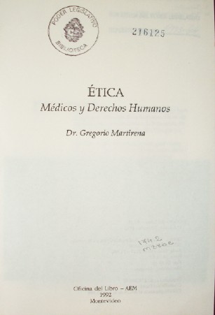 Etica : médicos y derechos humanos