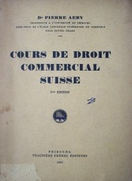 Cours de droit commercial Suisse