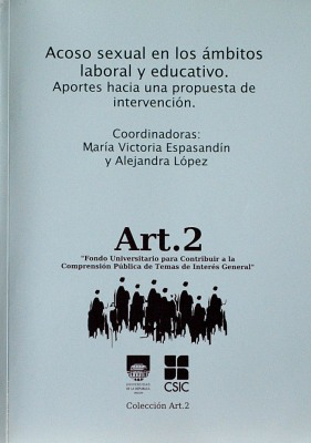 Acoso sexual en los ámbitos laboral y educativo : aportes hacia una propuesta de intervención