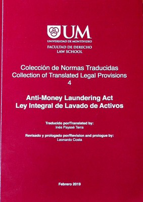 Ley integral de lavado de activos = Anti-money laundering act