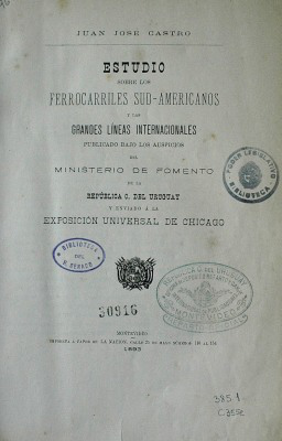 Estudio sobre los ferrocarriles sud-americanos y las grandes líneas internacionales