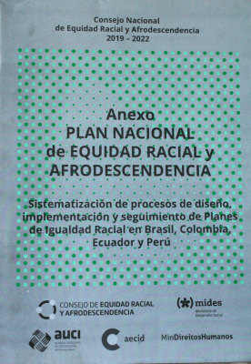 Plan nacional de equidad racial y afrodescendencia : Consejo Nacional de Equidad Racial y Afrodescendencia 2019 - 2022 : anexo